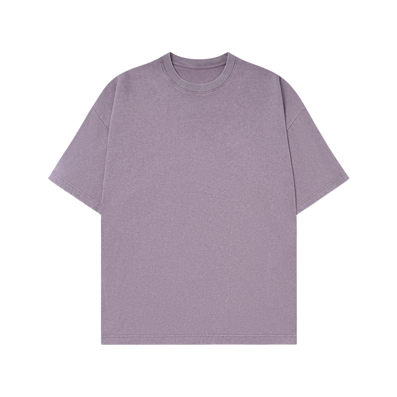 Washed distressed cotton short-sleeved T-shirt 21T
