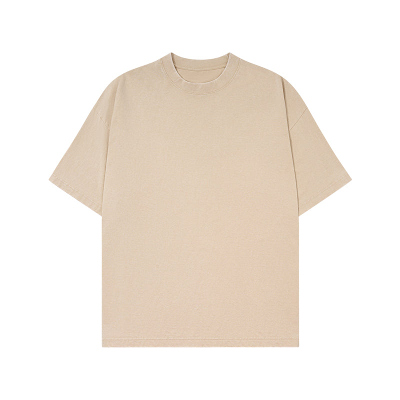Washed distressed cotton short-sleeved T-shirt 21T