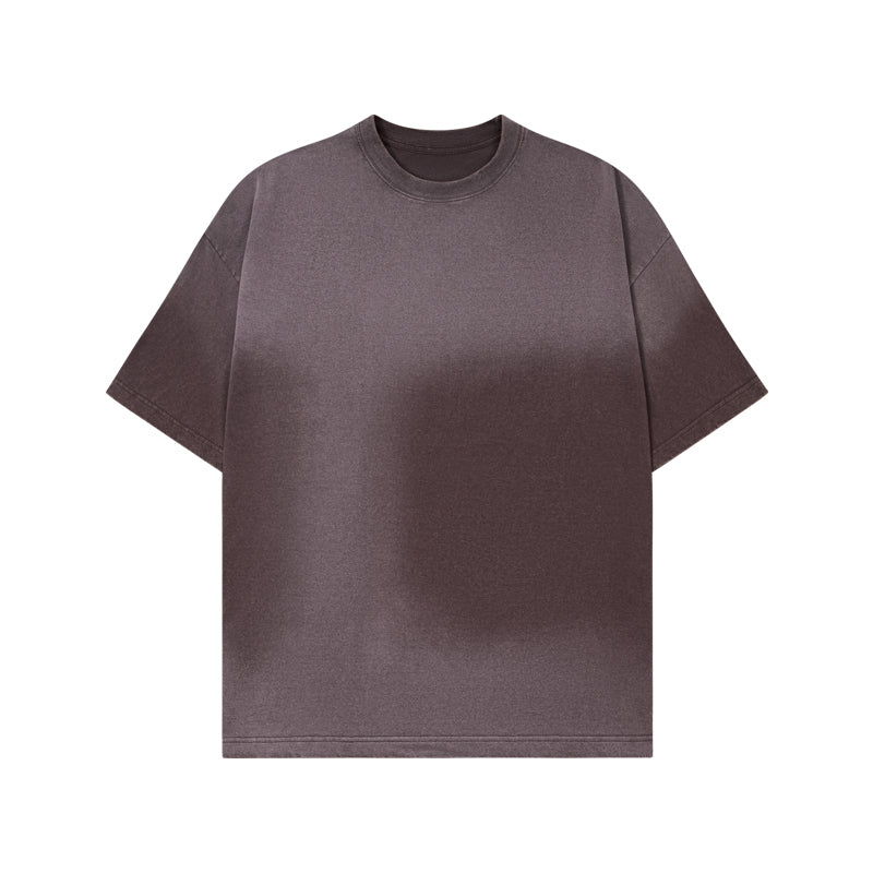 Washed distressed cotton short-sleeved T-shirt 21T